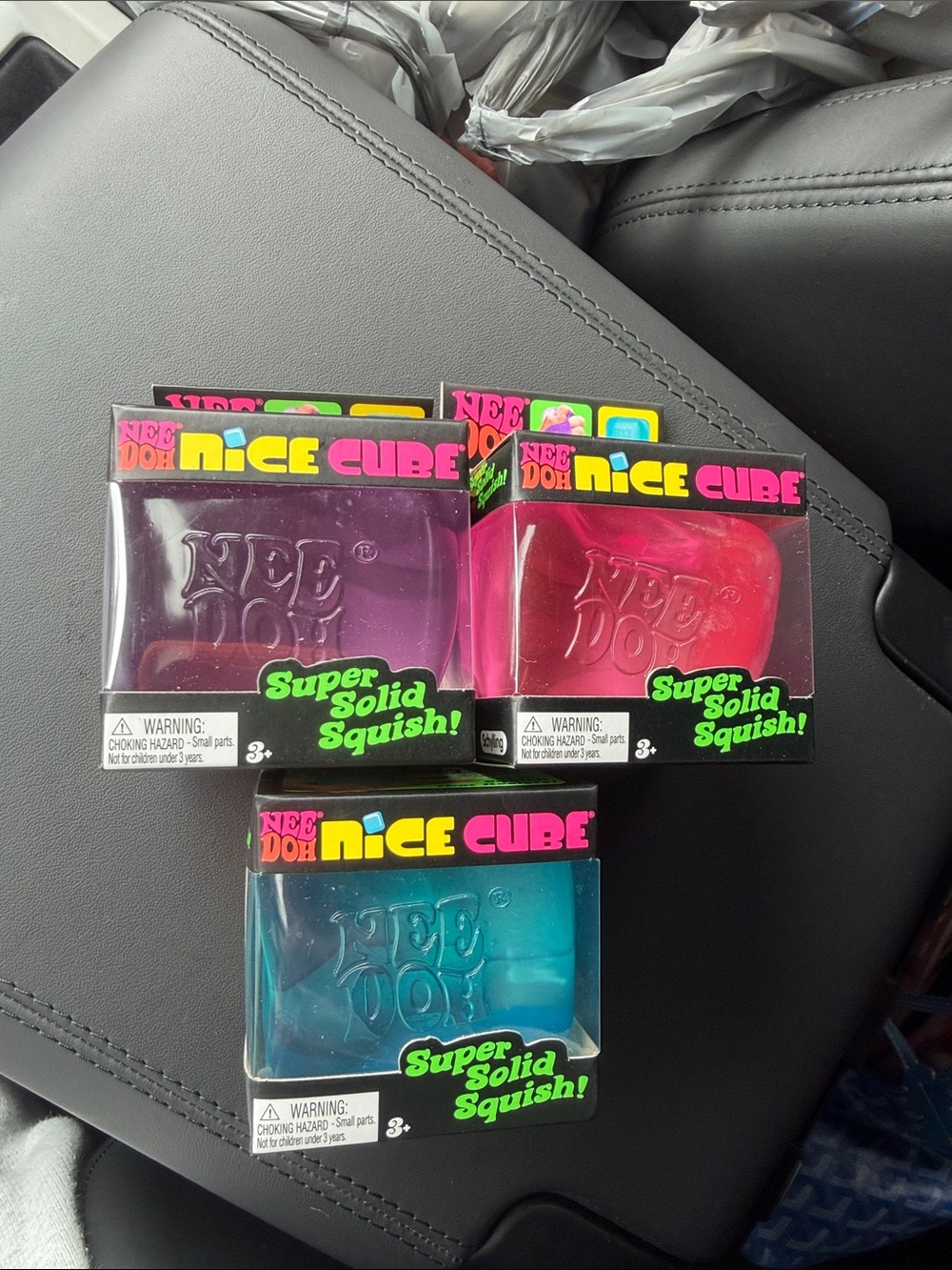 3 PACK! Nee Doh Nice Cube- Purple, Pink, Teal Super Solid Squish